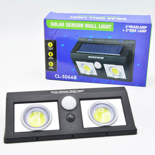 Set 2 lampi solare de perete cu 2 LED-uri COB, CL-5066A