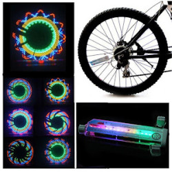 Lumini spite bicicleta, LED multicolorcu modu de iluminare, senzor lumina si miscare