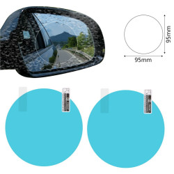 Set 2 folii protectie pentru oglinzi auto anti-ceata/anti-aburire - rotunde