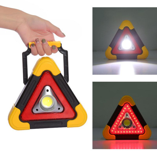 Triunghi reflectorizant cu 1 LED, incarcare solara sau USB, luminozitate reglabila